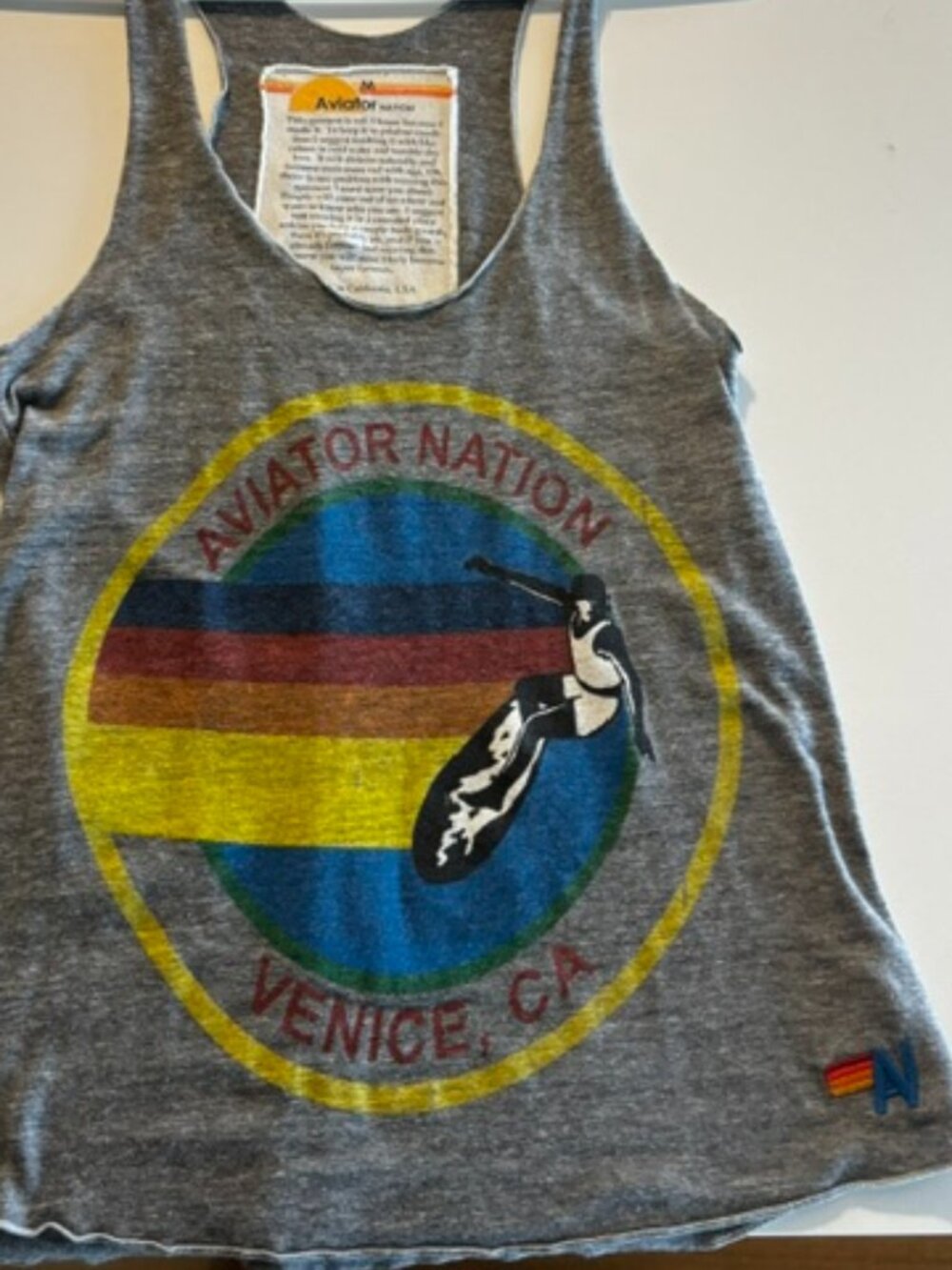 Aviator Nation Grey Tank, Size M
